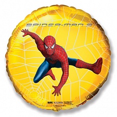 Фольгированный шар (46 см) Круг, Человек паук